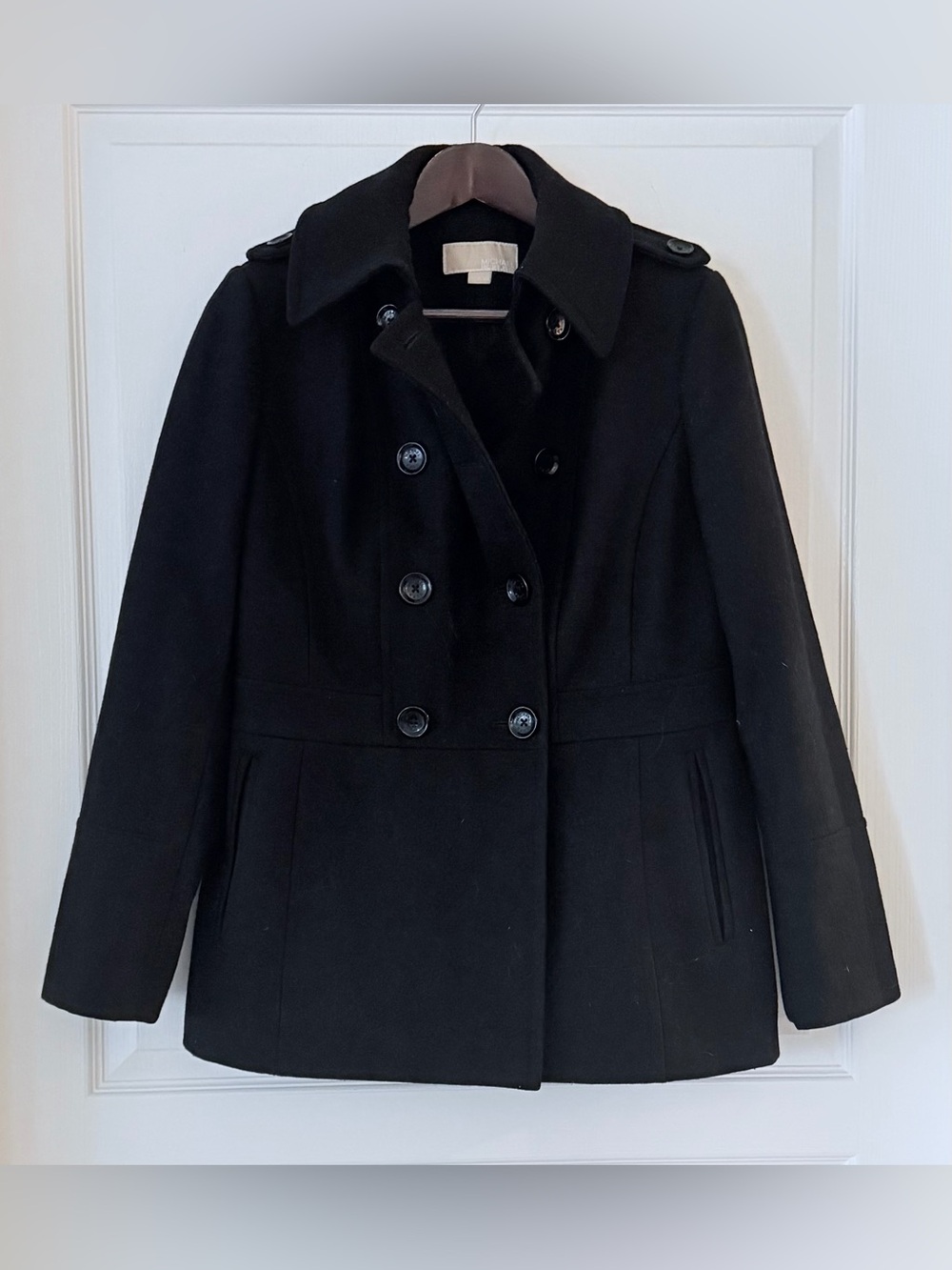 MICHAEL Michael Kors Black Double-Breasted Peacoat